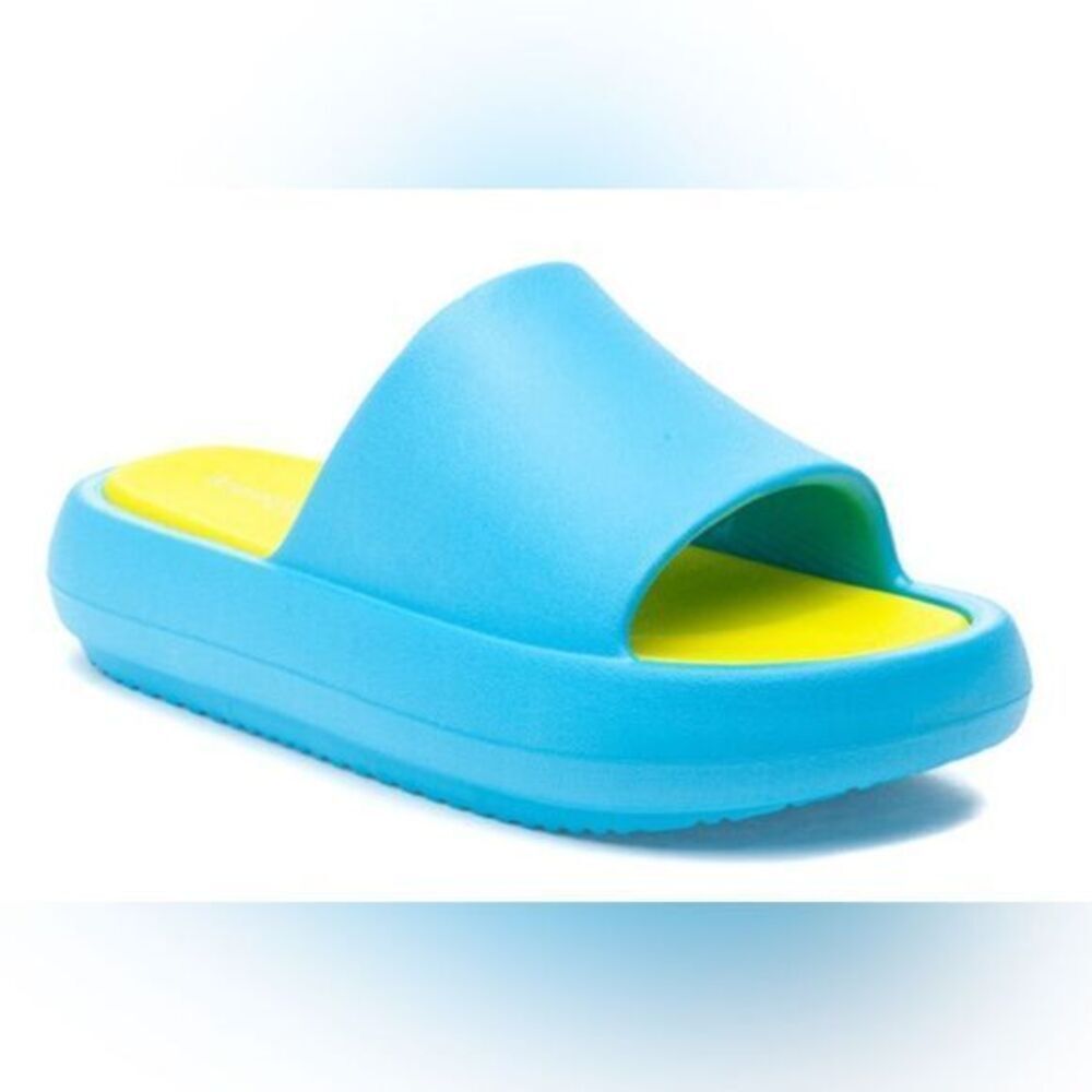 NIB J/Slides Squish Turquoise/YellowEVA Lightweig… - image 1